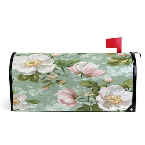 Ryvnso Mailbox Cover Vintage Flower Magnetic Mailbox Wrap Standard Size 21x18 Inch