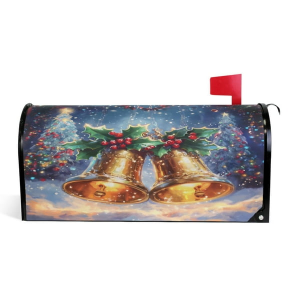 Ryvnso Mailbox Cover Watercolor Bell Magnetic Mailbox Wrap Standard Size 21x18 Inch