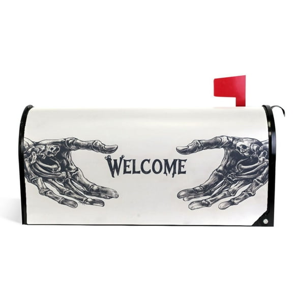 Ryvnso Mailbox Cover Welcome with Hands Magnetic Mailbox Wrap Standard Size 21x18 Inch
