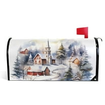 Ryvnso Mailbox Cover Winter Christmas Magnetic Mailbox Wrap Standard Size 21x18 Inch