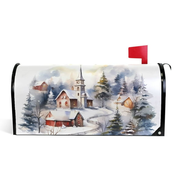 Ryvnso Mailbox Cover Winter Christmas Magnetic Mailbox Wrap Standard Size 21x18 Inch