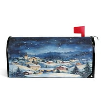 Ryvnso Mailbox Cover Winter View Magnetic Mailbox Wrap Standard Size 21x18 Inch