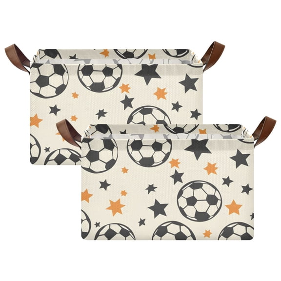 Ryvnso Many Ball and Star Storage Bins Large Basket Foldable Cube Toys Organizer with Handles 2 PCs