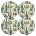 thumbnail image 1 of Ryvnso Many Cactus Flowers Round Plate Mats Dining Table Placemat Set of 4 for Holiday Decoration, 1 of 7