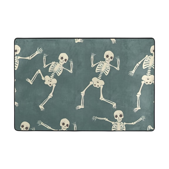 Ryvnso Many Skeleton Dancing Area Floor Mats Large Nursery Rugs Non-Slip Carpets Doormat 36" x 24"