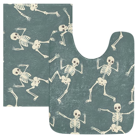 Ryvnso Many Skeleton Dancing Bathroom Shaggy Rugs Toilet Mat Soft Contour Rug