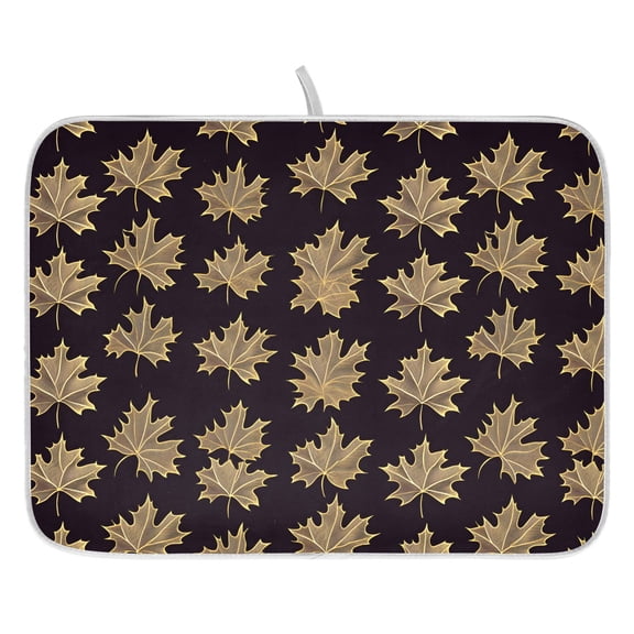 Ryvnso Maple Leaves Dish Drying Mat for Kitchen Countertop 18x24 Large Dish Pad Drainer Rack Dish Sink Mats