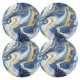 thumbnail image 1 of Ryvnso Marble Blue Gold White Round Plate Mats Dining Table Placemat Set of 4 for Holiday Decoration, 1 of 7