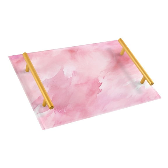 Ryvnso Marble Pink Bathroom Tray Vanity Countertop Trays Acrylic Organizer