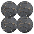 thumbnail image 1 of Ryvnso Marble with Golden Round Plate Mats Dining Table Placemat Set of 4 for Holiday Decoration, 1 of 7