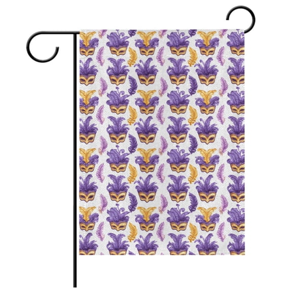 Ryvnso Mardi Gras-1 Garden Flag 12x18 Inch Double Sided Seasonal Yard Decoration