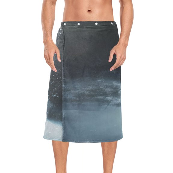 Ryvnso Men's Adjustable Shower Wrap A Cool Fox in Winter Bath Towels with Snap Closure 28 x 60 inch