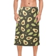 thumbnail image 1 of Ryvnso Men's Adjustable Shower Wrap Avocado Fruit Leaf Bath Towels with Snap Closure 28 x 60 inch, 1 of 7