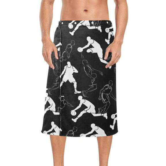 Ryvnso Men's Adjustable Shower Wrap Basketball Players Bath Towels with Snap Closure 28 x 60 inch