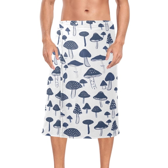 Ryvnso Men's Adjustable Shower Wrap Boho Mushrooms Bath Towels with Snap Closure 28 x 60 inch