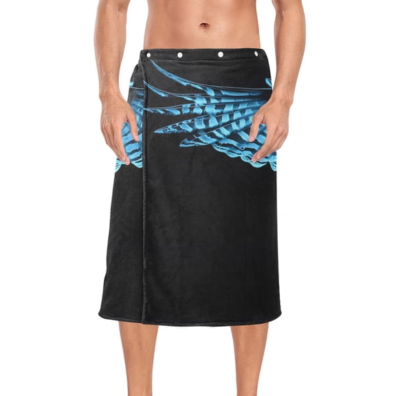 Ryvnso Men's Adjustable Shower Wrap Cool Eagle Bath Towels with Snap Closure 28 x 60 inch