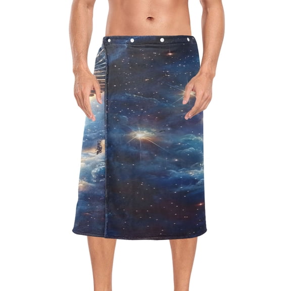 Ryvnso Men's Adjustable Shower Wrap Cool Eagle Bath Towels with Snap Closure 28 x 60 inch