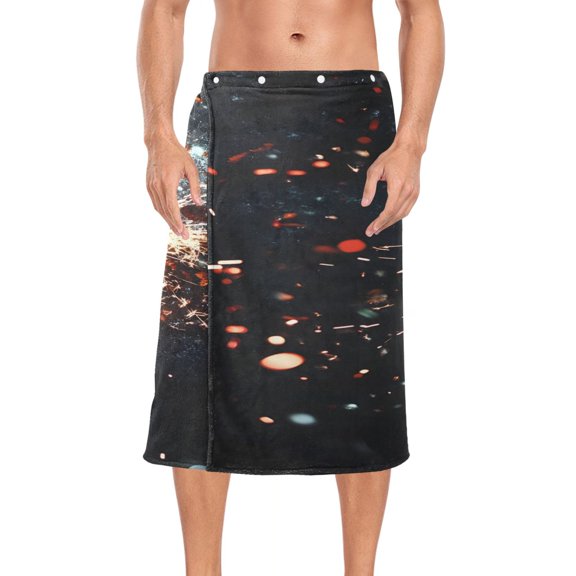 Ryvnso Men's Adjustable Shower Wrap Cool Football Bath Towels with Snap Closure 28 x 60 inch