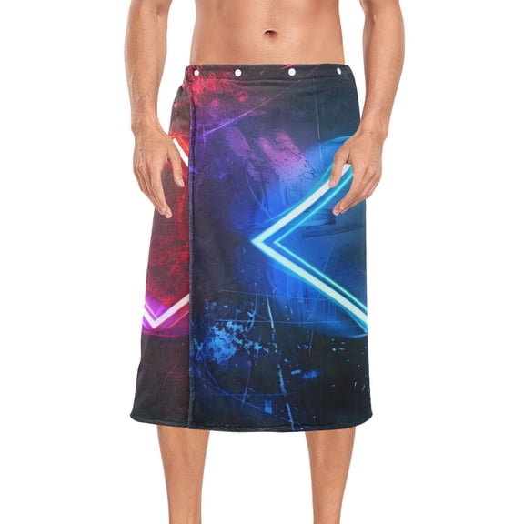 Ryvnso Men's Adjustable Shower Wrap Cool Style Bath Towels with Snap Closure 28 x 60 inch