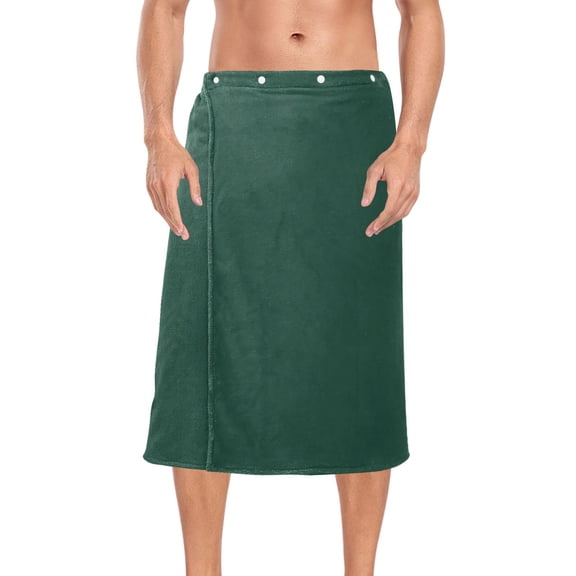 Ryvnso Men's Adjustable Shower Wrap Dark Green Paint Bath Towels with Snap Closure 28 x 60 inch