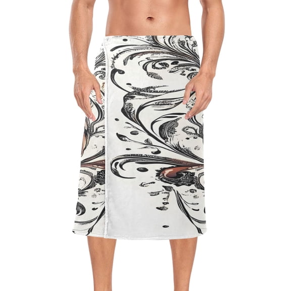 Ryvnso Men's Adjustable Shower Wrap Mandala Cool Owl Bath Towels with Snap Closure 28 x 60 inch