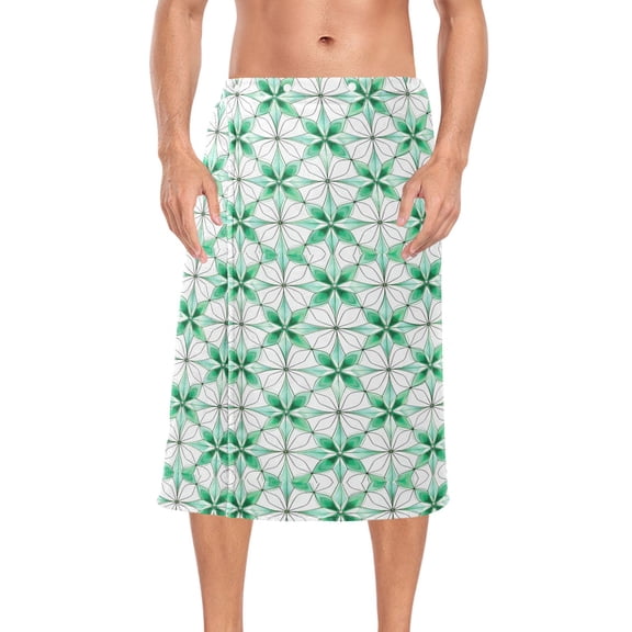 Ryvnso Men's Adjustable Shower Wrap St Patrick Artistic Clover Bath Towels with Snap Closure 28 x 60 inch