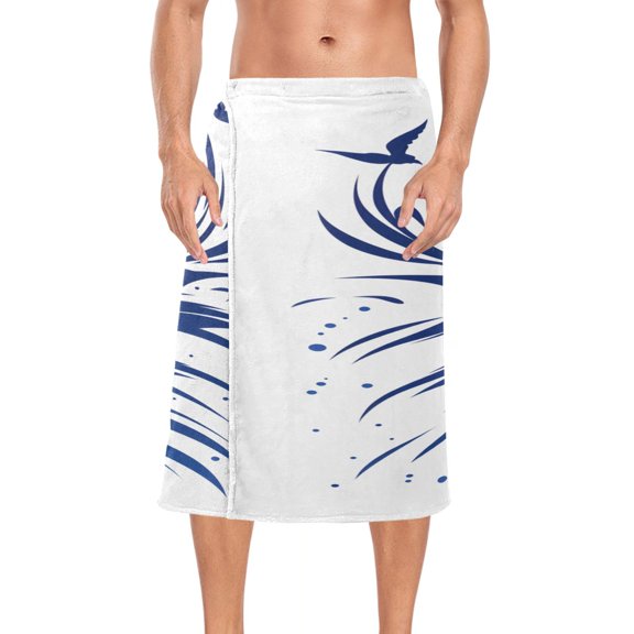 Ryvnso Men's Adjustable Shower Wrap Turtle Sunset Bath Towels with Snap Closure 28 x 60 inch