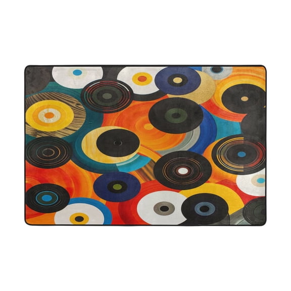 Ryvnso Modern Circles Area Floor Mats Large Nursery Rugs Non-Slip Carpets Doormat 36" x 24"
