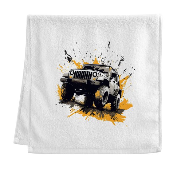 Ryvnso Monster Truck Hand Towels for Bathroom Cotton Face Towel Decorative 15.5x29.5 inch