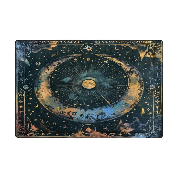 Ryvnso Moon and Star Magical Area Floor Mats Large Nursery Rugs Non-Slip Carpets Doormat 36" x 24"