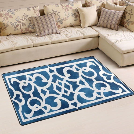 Ryvnso Moroccan Art Pattern Area Floor Mat Non-Slip Carpet Soft Rugs Doormats 60" x 39"