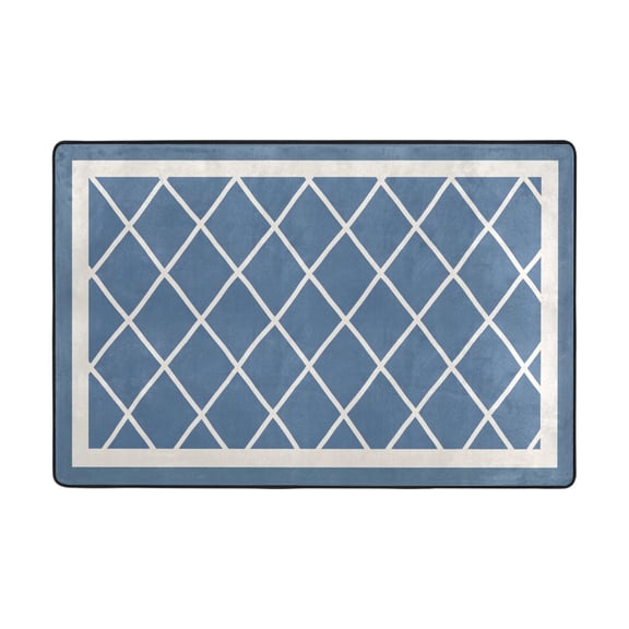 Ryvnso Moroccan Checkered Grid Area Floor Mats Large Nursery Rugs Non-Slip Carpets Doormat 36" x 24"