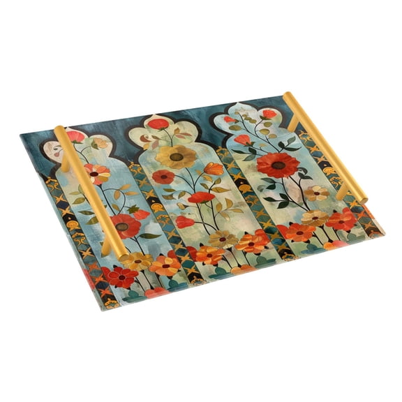 Ryvnso Moroccan Flowers Bathroom Tray Vanity Countertop Trays Acrylic Organizer