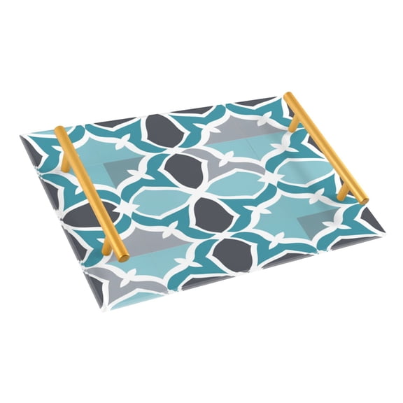 Ryvnso Moroccan Geometry Bathroom Tray Vanity Countertop Trays Acrylic Organizer