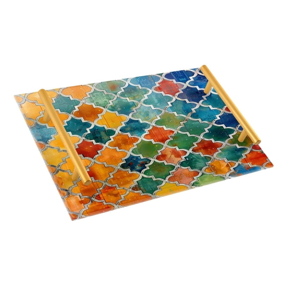 Ryvnso Moroccan Lattice Bathroom Tray Vanity Countertop Trays Acrylic Organizer