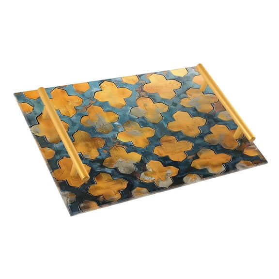 Ryvnso Moroccan Trellis Bathroom Tray Vanity Countertop Trays Acrylic Organizer