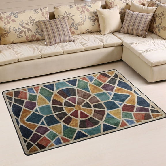 Ryvnso Morocco Funny Checkered Area Floor Mat Non-Slip Carpet Soft Rugs Doormats 60" x 39"
