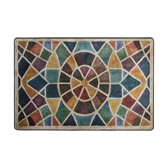 Ryvnso Morocco Funny Checkered Area Floor Mats Large Nursery Rugs Non-Slip Carpets Doormat 36" x 24"