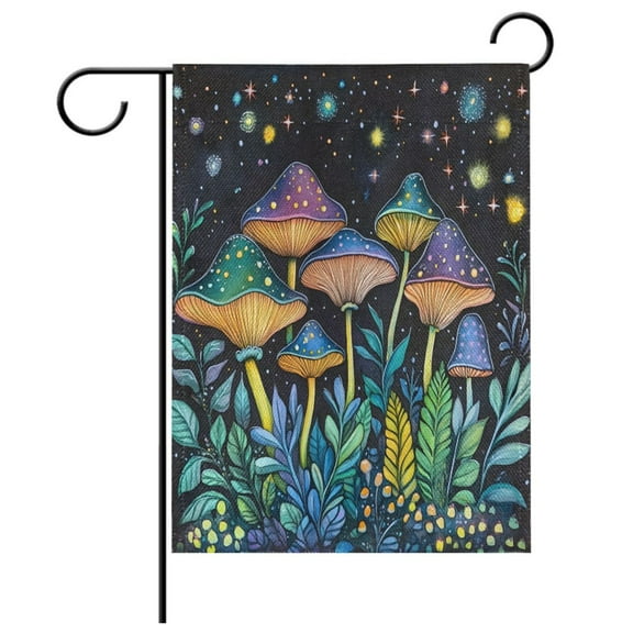 Ryvnso Mushroom Forest Garden Flag 12x18 Inch Double Sided Seasonal Yard Decoration
