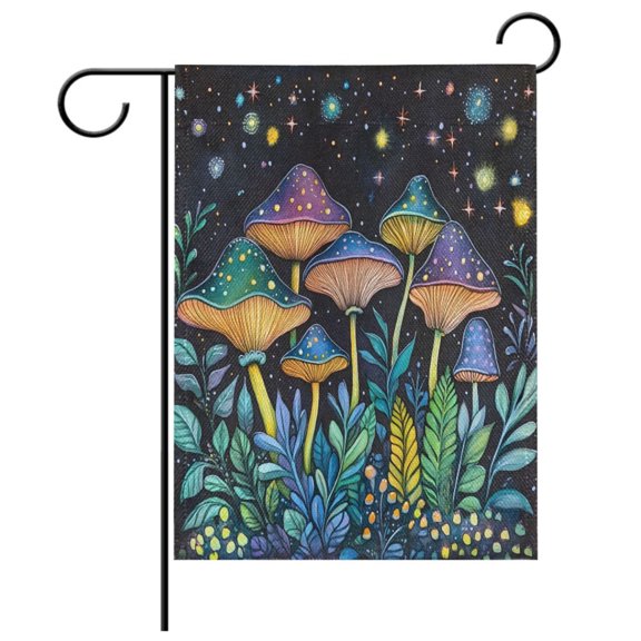 Ryvnso Mushroom Forest Garden Flag 12x18 Inch Double Sided Seasonal Yard Decoration