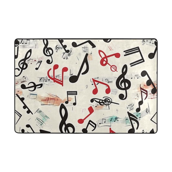 Ryvnso Musical Note Area Floor Mats Large Nursery Rugs Non-Slip Carpets Doormat 36" x 24"