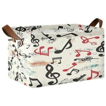 Ryvnso Musical Note Storage Bins Large Basket Foldable Cube Toys Organizer with Handles 1 PC