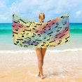 thumbnail image 1 of Ryvnso Musical Notes in Rainbow Oversized Beach Towel Microfiber Bath Blankets Swimming Fitness 37" x 74", 1 of 5