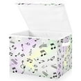 thumbnail image 1 of Ryvnso Musical Notes in Tie Dye Large Lidded Foldable Storage Baskets Cubes Boxes Lids Bin for Home, 1 of 7