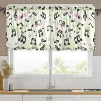 Ryvnso Musical Notes with Rainbow Curtains Sets Short Curtain Rod Pocket Half Window Cafe Farmhouse Tier 2 Panels 57"W x 24"L