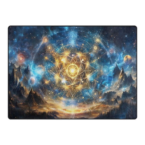 Ryvnso Neon Starry Sky Night Area Rug Floor Mats Non-Slip Home Carpet 63 x 48 inch