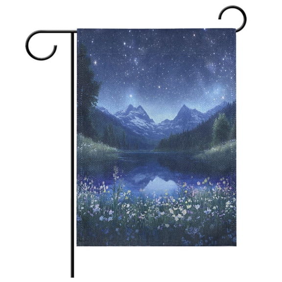 Ryvnso Night View Garden Flag 12x18 Inch Double Sided Seasonal Yard Decoration