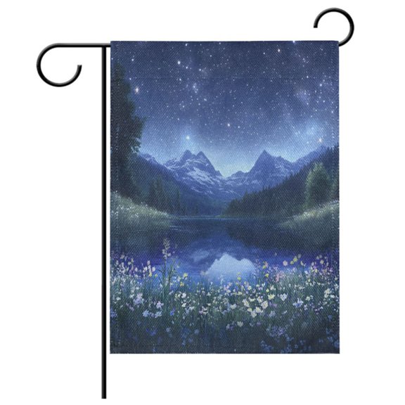 Ryvnso Night View Garden Flag 28x40 Inch Double Sided Seasonal Yard Decoration