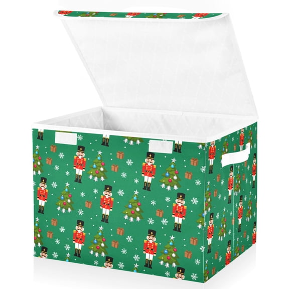 Ryvnso Nutcracker Christmas Tree Storage Bins Lidded Foldable Organizer Containers Baskets Cube