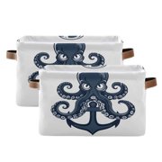 Ryvnso Octopus Storage Basket Large Bin Foldable Boxes Toys Organizer 14.2x10.2x8.3in 2 PCs
